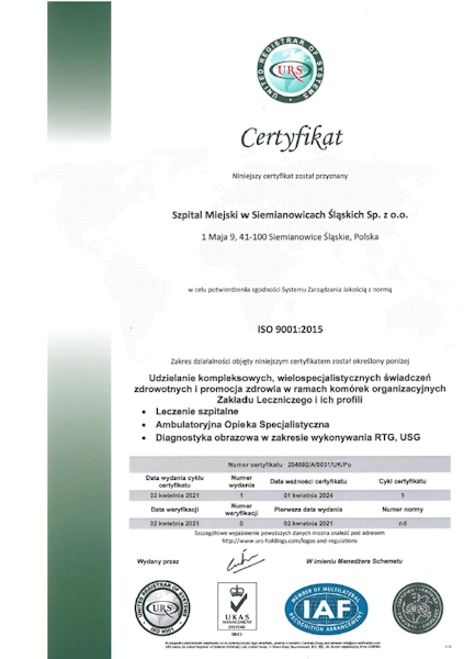 certyfikat ISO 9001 2015 foto